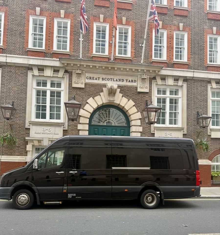 Minibus Man at Great Scotland Yard London